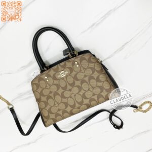 Coach Lillie Mini Satchel in Signature Colorblock Khaki Black