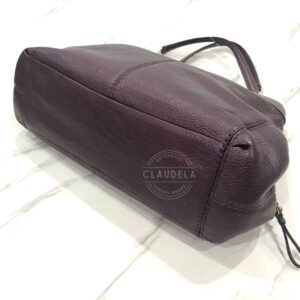 Coach Pebbled Leather Lexy Shoulder Bag in Metallic Raspberry