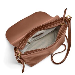 Fossil Maya Flap Crossbody Large in Brown Leather