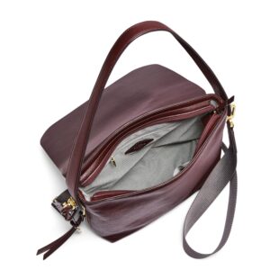 Fossil Maya Flap Crossbody Large in Fig Leather