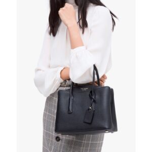 Kate Spade Margaux Top Handle Satchel Medium in Black Leather