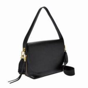 Fossil Maya Flap Crossbody Large in Black Leather