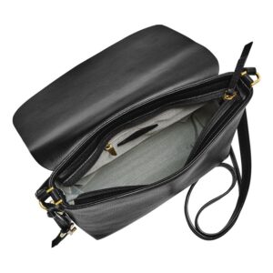 Fossil Maya Flap Crossbody Large in Black Leather