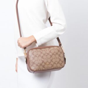 Coach Jes Camera Bag In Signature Khaki Saddle RARE BESTSELLER