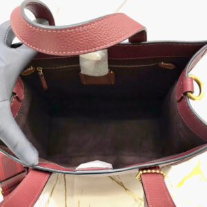 Coach  Field Tote 30 Medium in Wine Embossed Signature Leather