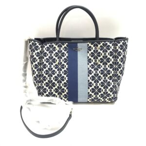 Kate Spade Everything Medium Tote Flower in Navy Jacquard