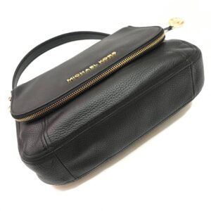 MICHAEL KORS Bedford Flap Medium Convertible Shoulder Bag in Black Leather