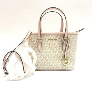 Michael Kors Jet Set Travel XS Tote in Signature Vanilla Powder Blush