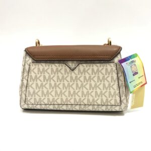 Michael Kors Lita Small Crossbody in Signature Vanilla / Acorn