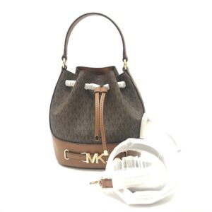 Michael Kors Reed Medium Bucket Messenger in Signature Brown