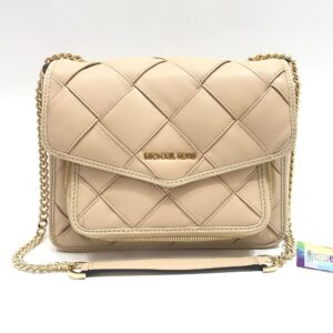 Michael Kors Regina Shoulder Bag in Woven Nude