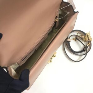 Michael Kors Sloan Medium Flap Satchel Brown Soft Pink