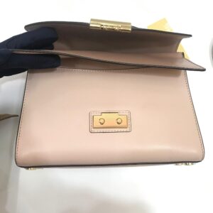 Michael Kors Sloan Medium Flap Satchel Brown Soft Pink
