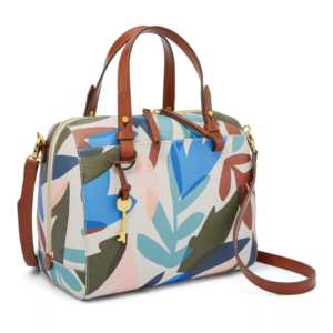 Fossil Rachel Satchel Natural Floral Multi