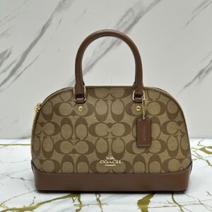 COACH Mini Sierra in Signature Khaki / Saddle
