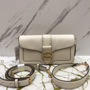 Coach Georgie Shoulder Bag Chalk with Gold Rivets