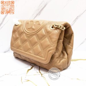 Tory Burch Soft Fleming Medium Convertible Shoulder Bag in Tiramisu