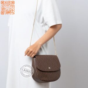 Aigner Ava Medium Crossbody Signature Brown
