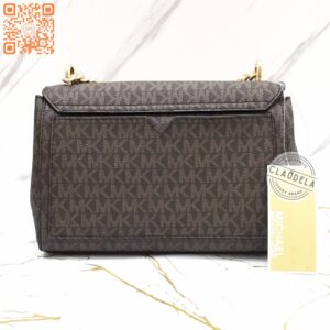 Michael Kors Lita Medium Shoulder Bag in Signature Brown Black
