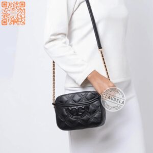 Tory Burch Soft Fleming Camera Bag in Black