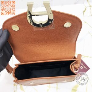 Aigner Pina Croco Crossbody in Cognac Brown
