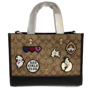 Coach x Disney Dempsey Tote Medium Evils in Signature Patches