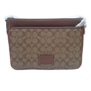 Coach Men's District Messenger in Signature Khaki Saddle