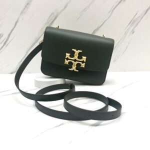 Tory Burch Eleanor Small Convertible Shoulder Bag in Dark Ivy (green) with Wide Strap