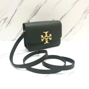 Tory Burch Eleanor Small Convertible Shoulder Bag in Dark Ivy (green) with Wide Strap