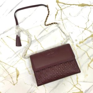 Tory Burch Fleming Small Convertible Shoulder Bag in Imperial Garnet