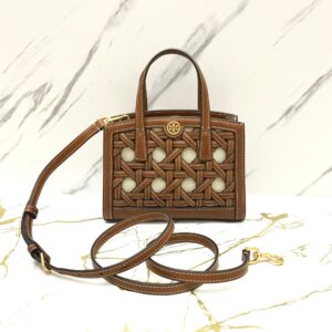 Tory Burch Walker Basket Mini Tote in Brown Weave