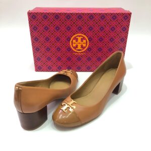 Tory Burch Everly Heels 50MM in Tan with Gold  - Ladies Shoes (Sepatu Hak Wanita)